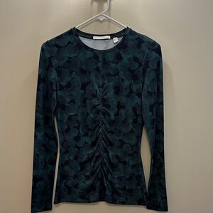 Hugo Boss Dark and Black  Green Patterned Long Sleeve Top